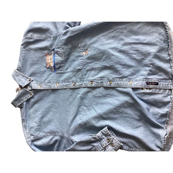 C Port Women’s Cat Jean Button Up Large Cat Lover Cotton - Picture 7 of 12